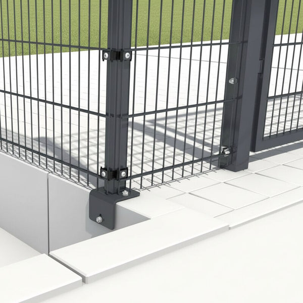 Zaunpfosten mit Winkel-Fußplatte & Abdeckleiste zum Aufdübeln für L-Steine Zaunpfosten mit Winkel-Fußplatte & Abdeckleiste zum Aufdübeln für L-Steine