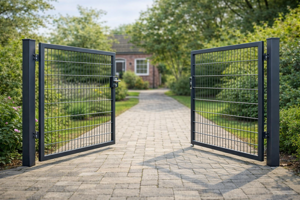 Zweiflügeltor in Anthrazit, 8/6/8 mm