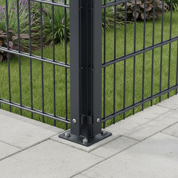 Eckpfosten mit Fußplatte & Abdeckleiste zum Aufdübeln