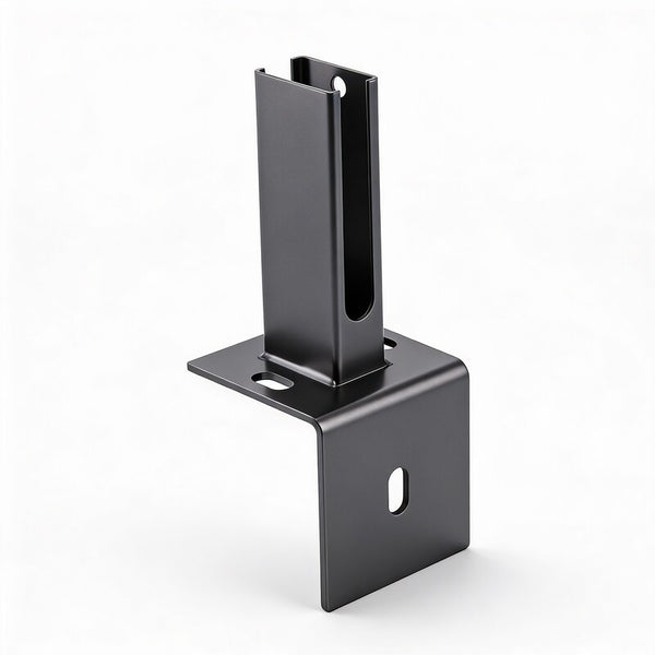 Zaunpfosten mit Winkel-Fußplatte & Abdeckleiste zum Aufdübeln für L-Steine